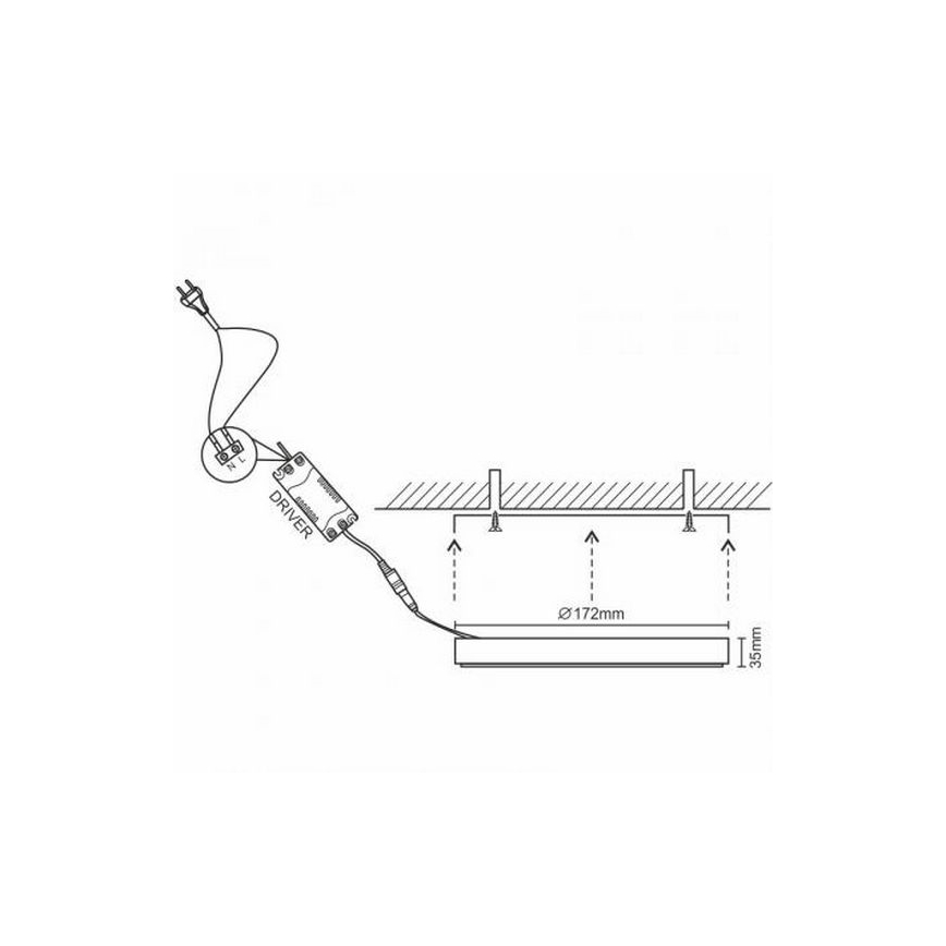 LED-kattovalaisin LED/12W/230V 4000K halkaisija 17,2 cm