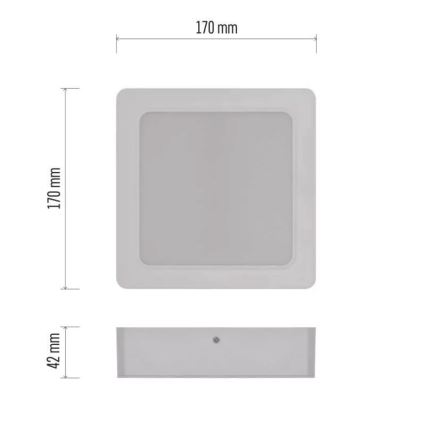 LED-kattovalaisin LED/18W/230V 17x17 cm valkoinen