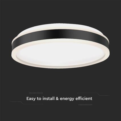 LED-kattovalaisin LED/18W/230V 4000K musta
