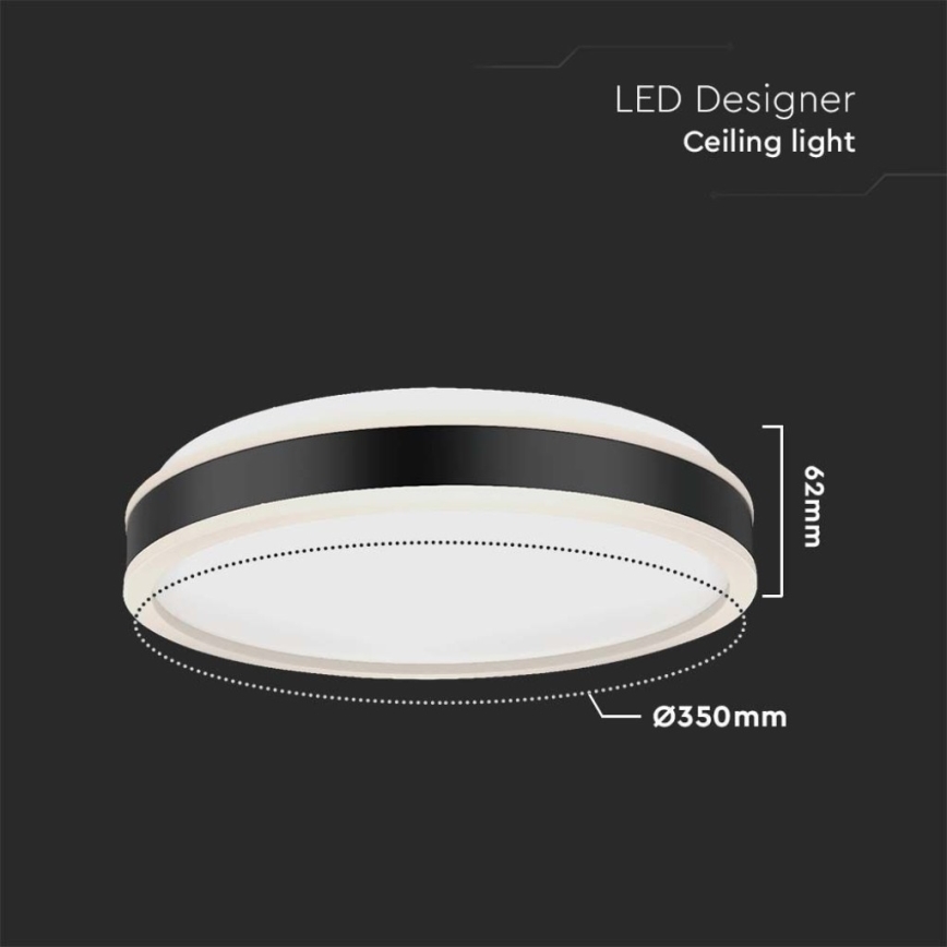LED-kattovalaisin LED/18W/230V 4000K musta