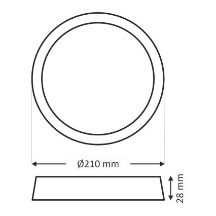 LED-kattovalaisin LED/18W/230V 4200K halkaisija 21 cm valkoinen