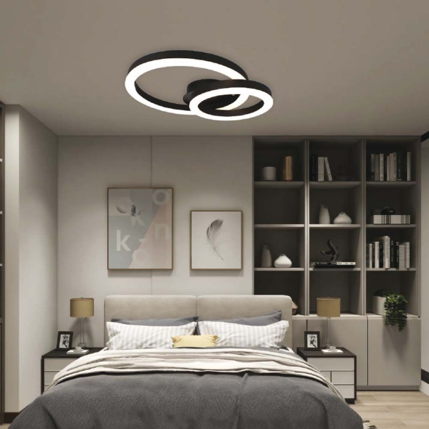 LED-kattovalaisin LED/20W/230V 3000K musta