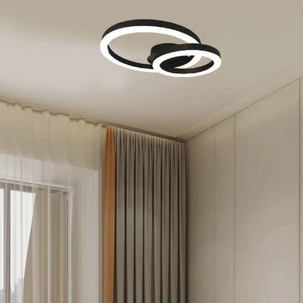 LED-kattovalaisin LED/20W/230V 3000K musta