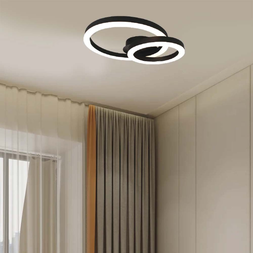 LED-kattovalaisin LED/20W/230V 3000K musta