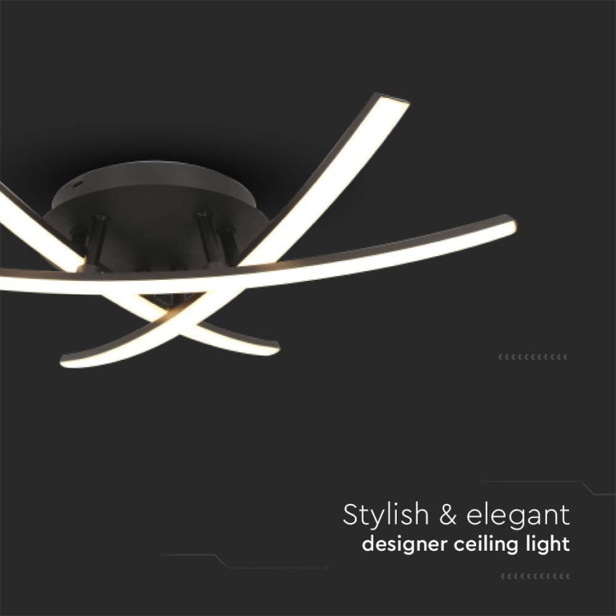 LED-kattovalaisin LED/20W/230V 3000K musta