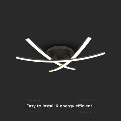 LED-kattovalaisin LED/20W/230V 3000K musta
