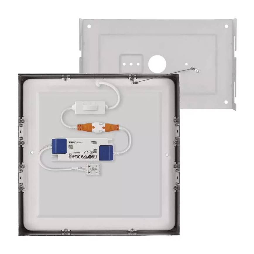 LED-kattovalaisin NEXXO LED/21W/230 3000/3500/4000K 22,5x22,5 cm mattakromi