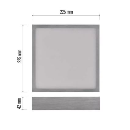 LED-kattovalaisin NEXXO LED/21W/230 3000/3500/4000K 22,5x22,5 cm mattakromi