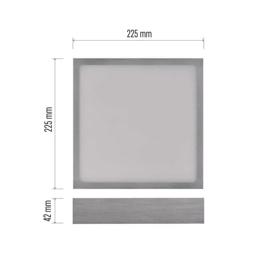 LED-kattovalaisin NEXXO LED/21W/230 3000/3500/4000K 22,5x22,5 cm mattakromi