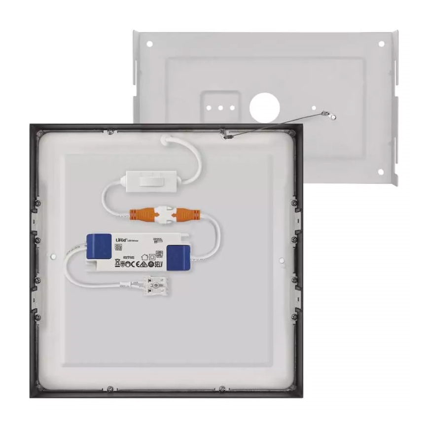 LED Kattovalaisin NEXXO LED/21W/230V 3000/3500/4000K 22,5x22,5 cm musta