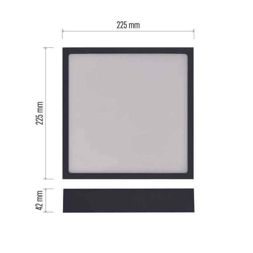 LED Kattovalaisin NEXXO LED/21W/230V 3000/3500/4000K 22,5x22,5 cm musta