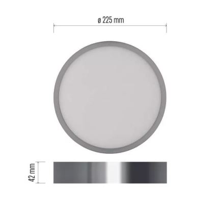 LED-kattovalaisin NEXXO LED/21W/230V 3000/3500/4000K halkaisija 22,5 cm kiiltävä kromi