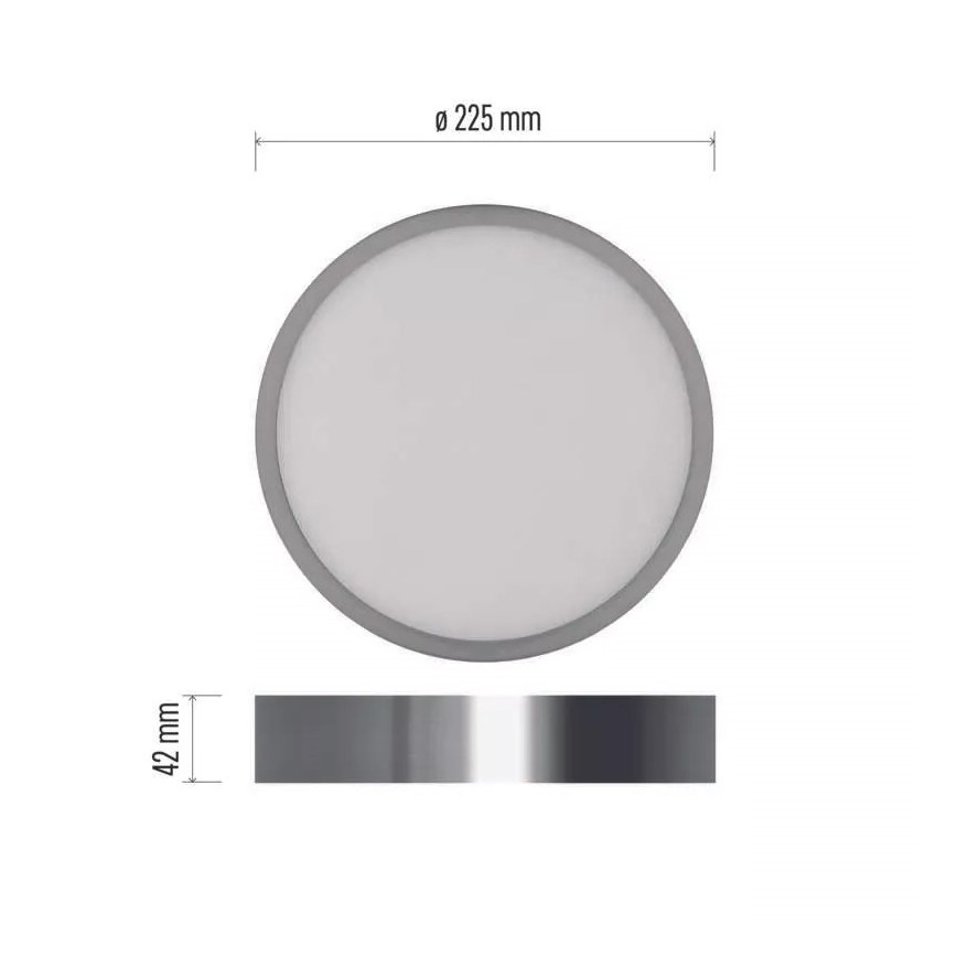 LED-kattovalaisin NEXXO LED/21W/230V 3000/3500/4000K halkaisija 22,5 cm kiiltävä kromi