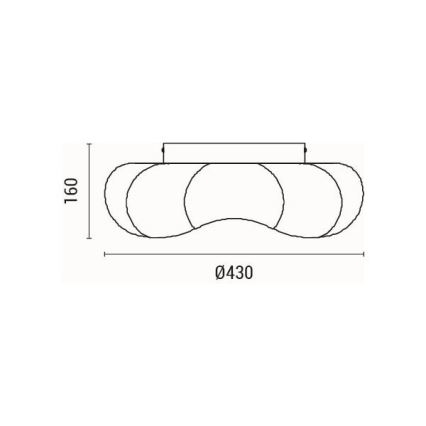 LED-kattovalaisin LED/24W/230V 3000K musta halkaisija 43 cm