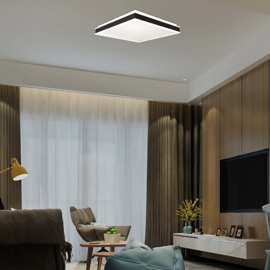 LED-kattovalaisin LED/24W/230V 4000K 45x45 cm musta
