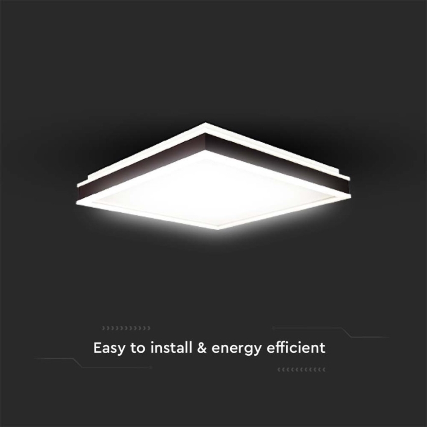 LED-kattovalaisin LED/24W/230V 4000K 45x45 cm musta