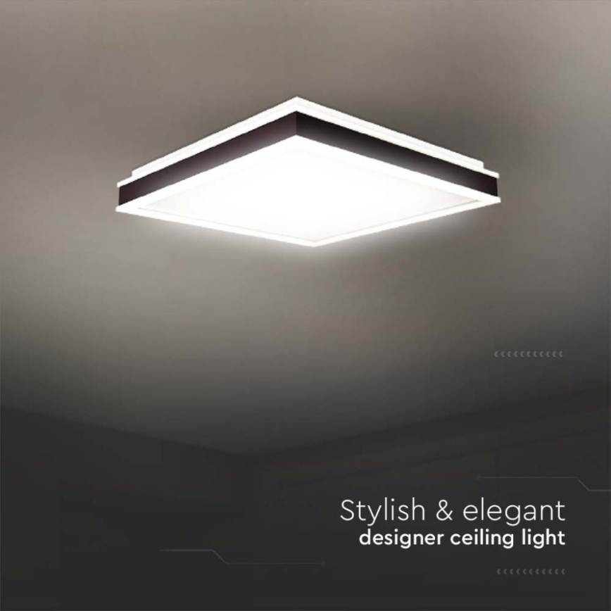 LED-kattovalaisin LED/24W/230V 4000K 45x45 cm musta