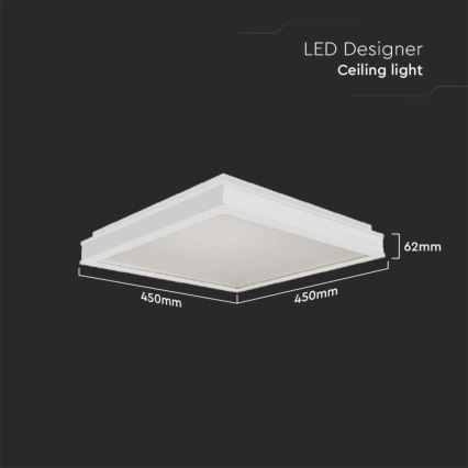 LED-kattovalaisin LED/24W/230V 4000K 45x45 cm valkoinen