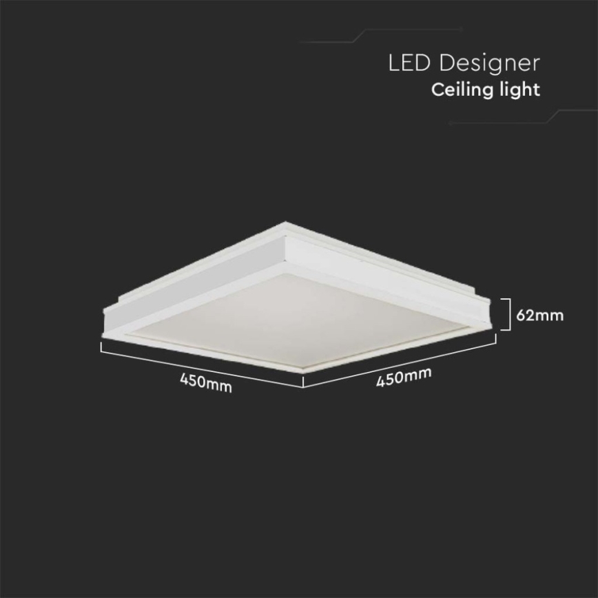 LED-kattovalaisin LED/24W/230V 4000K 45x45 cm valkoinen