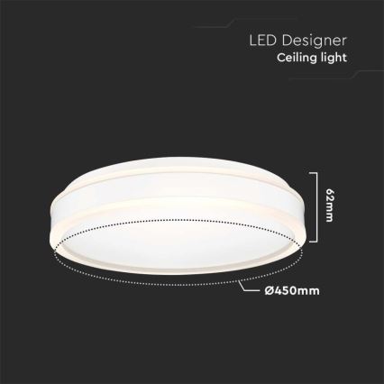 LED-kattovalaisin LED/24W/230V 4000K halkaisija 45 cm valkoinen