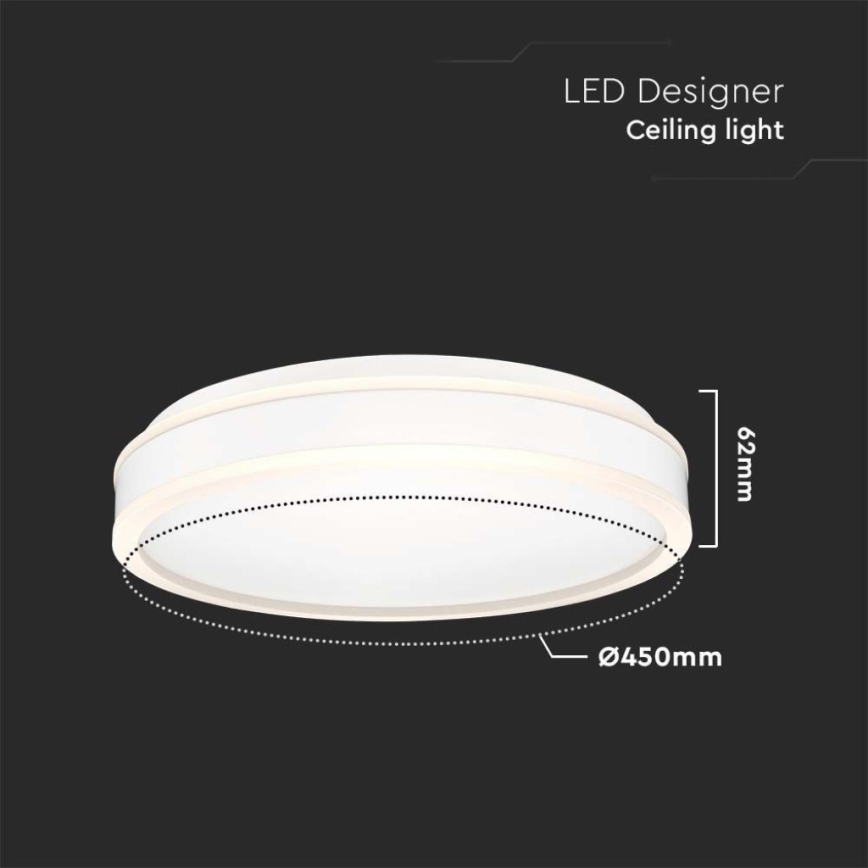 LED-kattovalaisin LED/24W/230V 4000K halkaisija 45 cm valkoinen