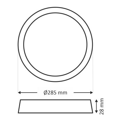 LED-kattovalaisin LED/24W/230V 4200K halkaisija 28,5 cm valkoinen