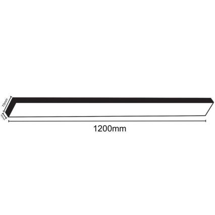 LED-kattovalaisin LED/32W/230V 4000K 120x7 cm musta