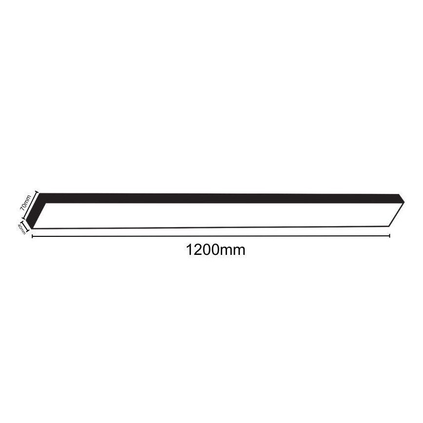 LED-kattovalaisin LED/32W/230V 4000K 120x7 cm musta