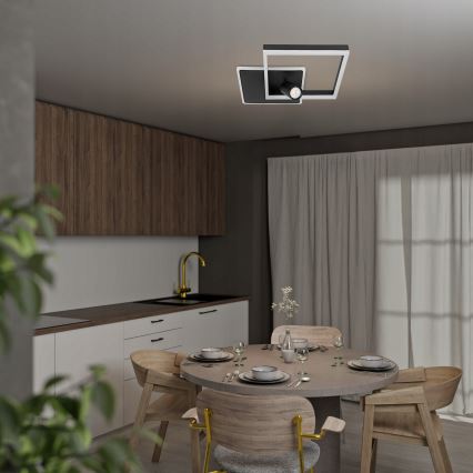 LED-kattovalaisin LED/38W/230V + 1xGU10/30W musta