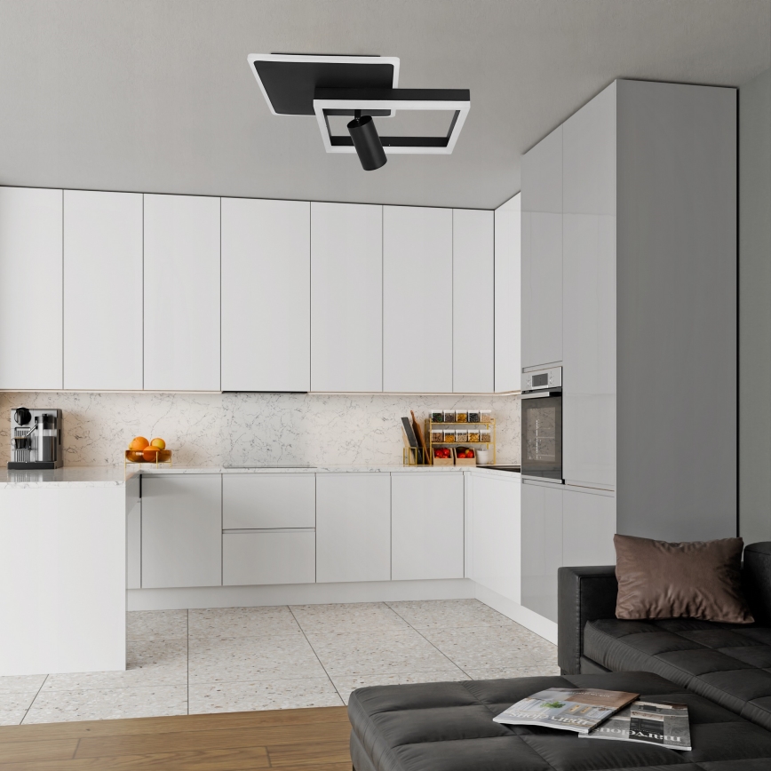 LED-kattovalaisin LED/38W/230V + 1xGU10/30W musta