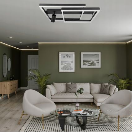 LED Kattovalaisin LED/38W/230V + 1xGU10/30W musta