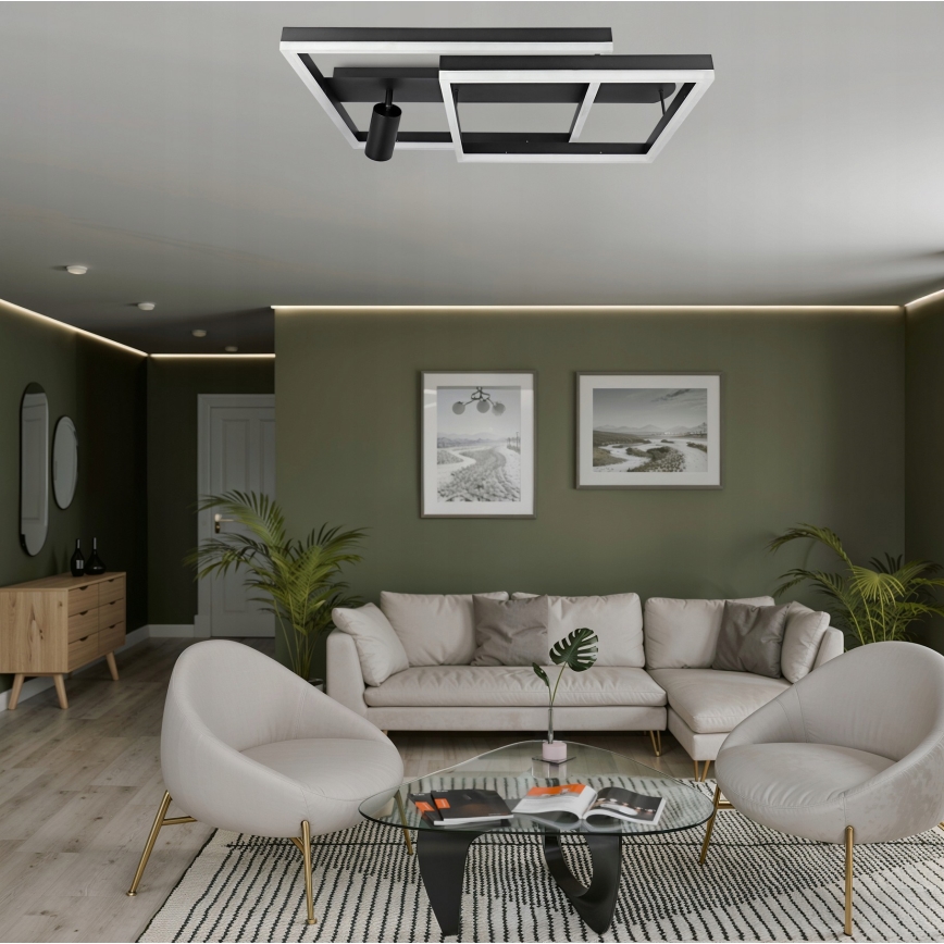 LED Kattovalaisin LED/38W/230V + 1xGU10/30W musta