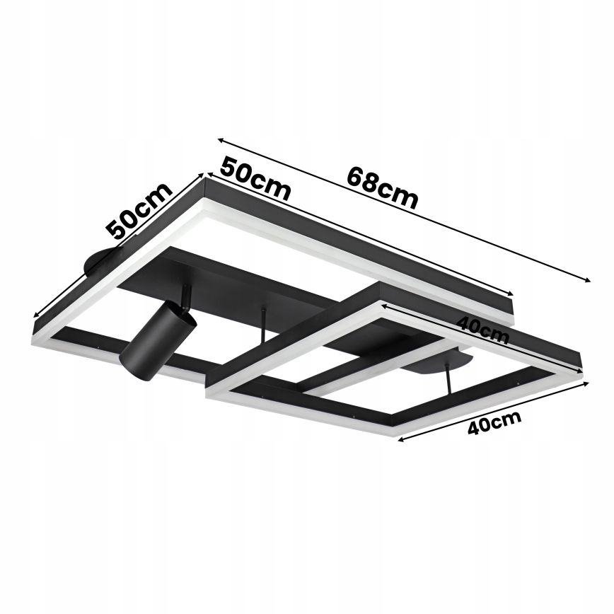 LED Kattovalaisin LED/38W/230V + 1xGU10/30W musta