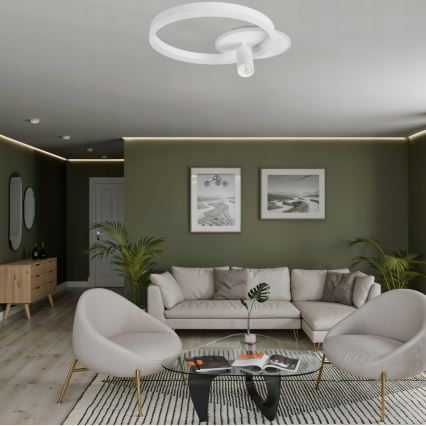 LED-kattovalaisin LED/38W/230V + 1xGU10/30W valkoinen