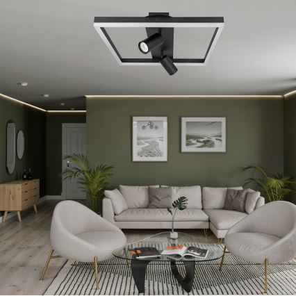 LED kattovalaisin LED/38W/230V + 2xGU10/30W musta