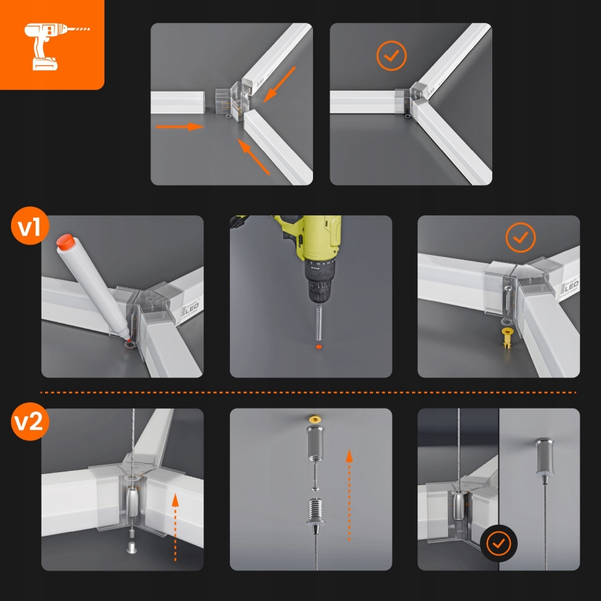 LED-kattovalaisin HEXAGON LED/456W/85-265V 4000K 522x298 cm Ra 90 IP54 valkoinen