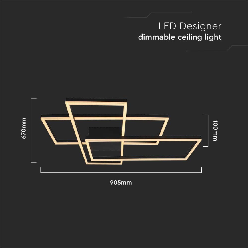 LED-kattovalaisin LED/47W/230V 3000K musta