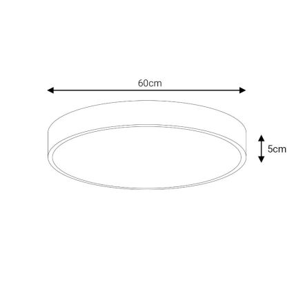 LED-kattovalaisin LED/60W/230V 4000K halkaisija 60 cm musta