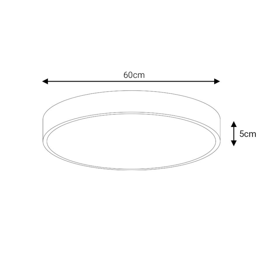 LED-kattovalaisin LED/60W/230V 4000K halkaisija 60 cm musta