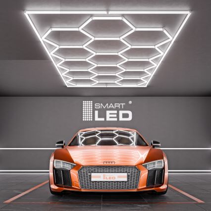 LED-kattovalaisin HEXAGON LED/696W/85-265V 6500K 484x243 cm CRI 90 IP54 valkoinen