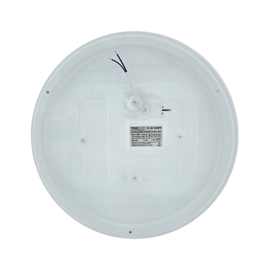 LED-kattovalaisin LENA liiketunnistimella LED/24W/230V, halkaisija 37,3 cm, valkoinen