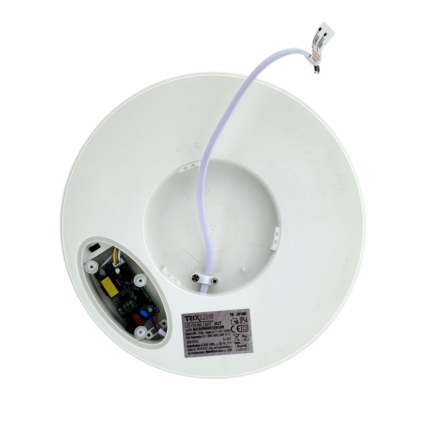 LED-kattovalaisin kylpyhuoneeseen liiketunnistimella LED/20W/230V 3000/4000/6500K halkaisija 23 cm IP54 valkoinen