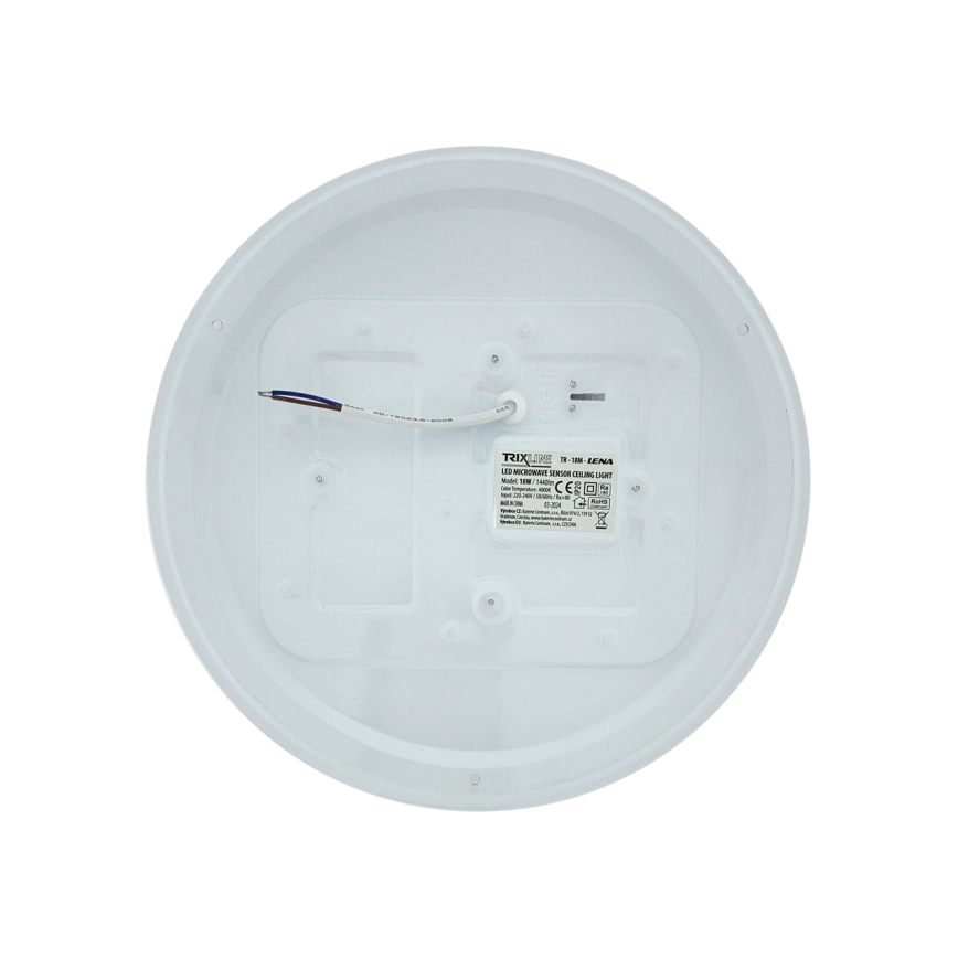 LED-kattovalaisin liiketunnistimella LENA LED/18W/230V, halkaisija 32,5 cm, valkoinen