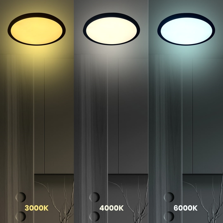 LED-kattovalaisin MAQ LED/50W/230V 3000/4000/6500K IP40 musta