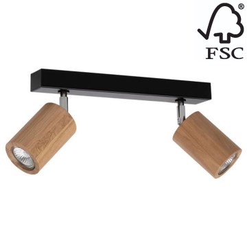 LED Kattovalaisin MATTI 2xGU10/5W/230V tammi - FSC-sertifioitu