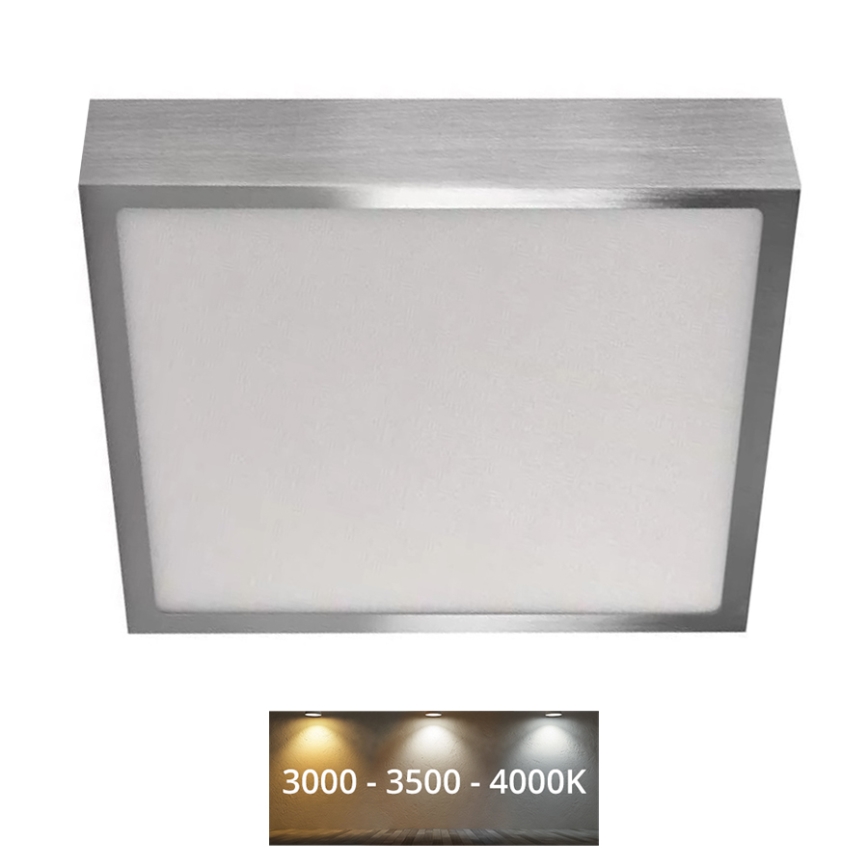 LED-kattovalaisin NEXXO LED/21W/230 3000/3500/4000K 22,5x22,5 cm mattakromi