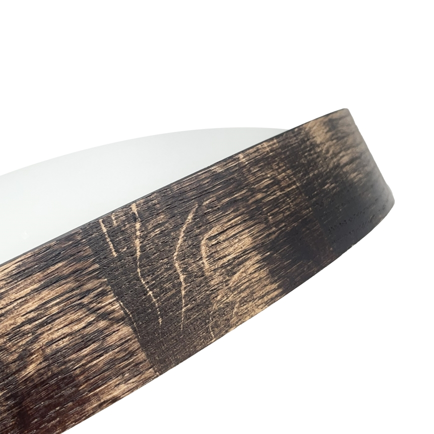 LED-kattovalaisin OAK SMOKY SLIM, 36 W, 230 V, 4000 K, Ø 37 cm, tammi/tummanruskea