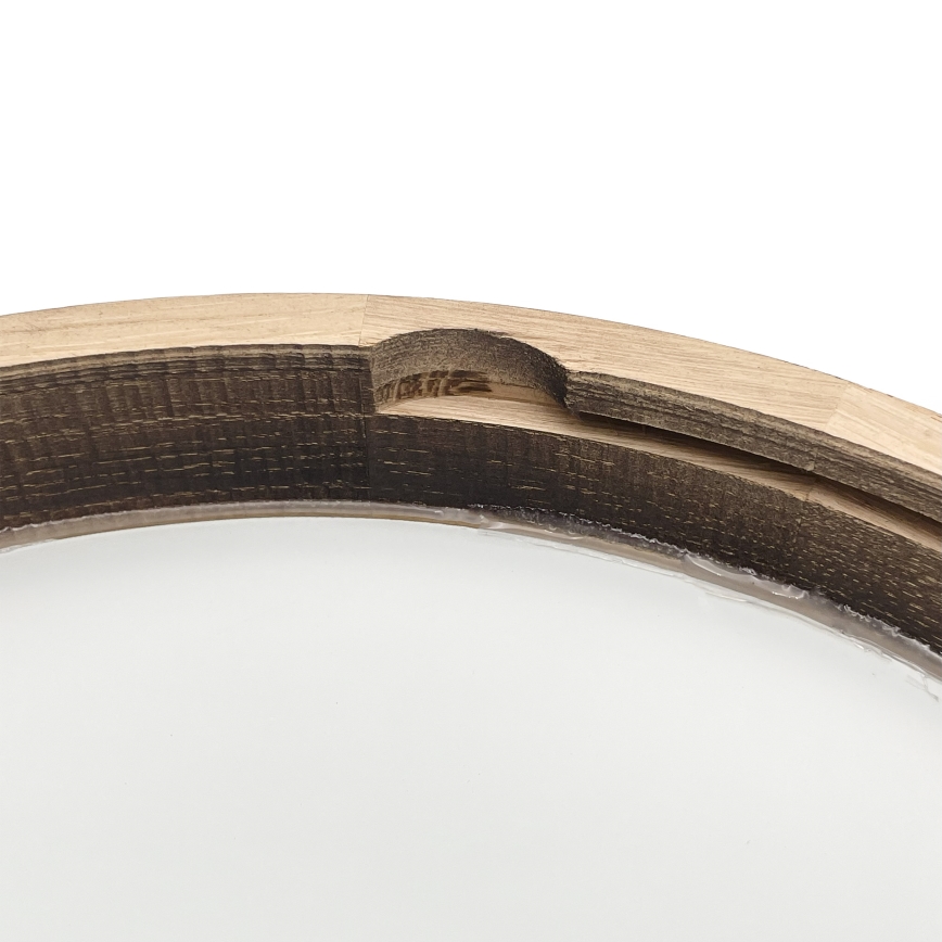 LED-kattovalaisin OAK SMOKY SLIM, 36 W, 230 V, 4000 K, Ø 37 cm, tammi/tummanruskea