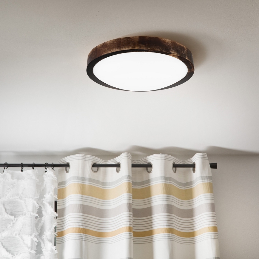 LED-kattovalaisin OAK SMOKY SLIM LED/20W/230V 4000K halkaisija 27 cm tammi/tummanruskea