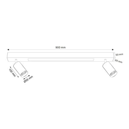 LED-kattovalaisin PARIISI LED/24W/230V + 2xGU10/10W musta
